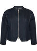 Figurbetonte Jeansjacke mit Rei&szlig;verschluss, Blau, Packshot image number 0