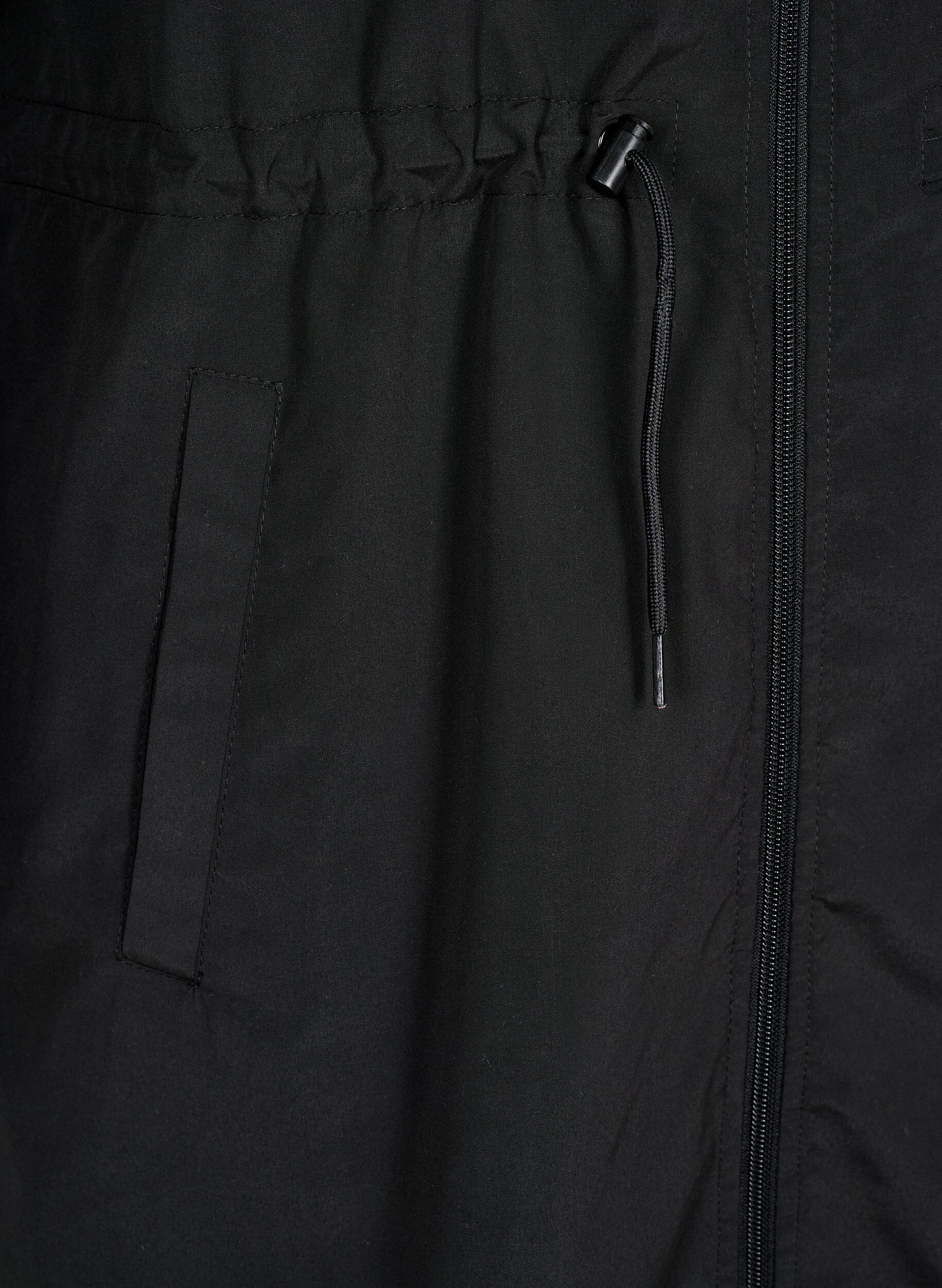 Zizzi FLASH - Leichter Parka mit Kapuze, Schwarz, Packshot image number 3