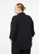 Lockere Bluse mit V-Ausschnitt und 3/4-Ärmeln, Schwarz, Model image number 2