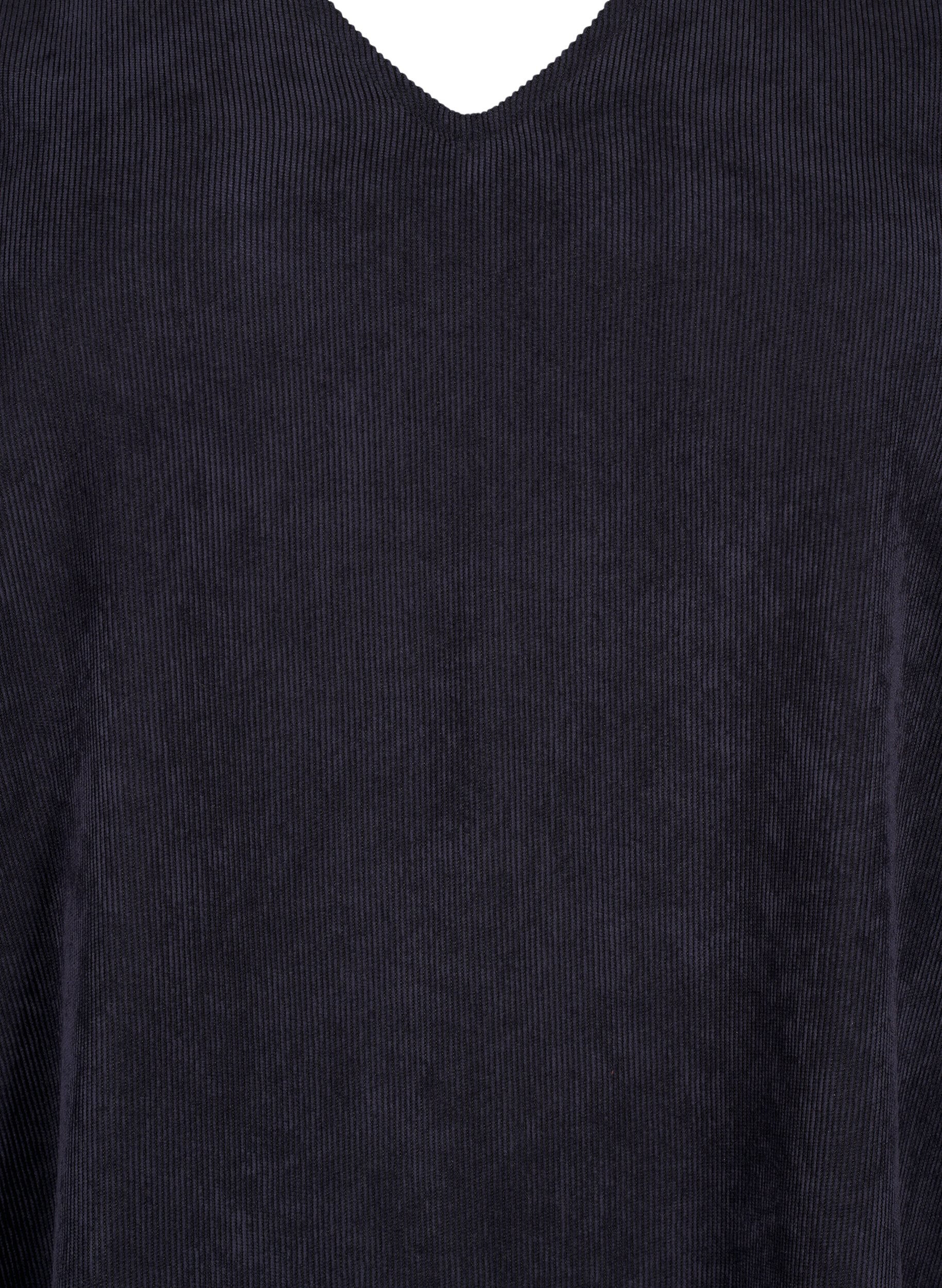 Zizzi Kurzes Samtkleid mit Taschen, Black, Packshot image number 2