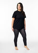 Viskose Leggings mit Druck, Schwarz, Model image number 1