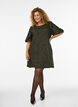 Kleid aus Jacquard mit Puff&auml;rmeln und A-Linie, Gr&uuml;n, Model image number 1