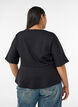 Peplum-Bluse mit ellenbogenlangen &Auml;rmeln, Schwarz, Model image number 2