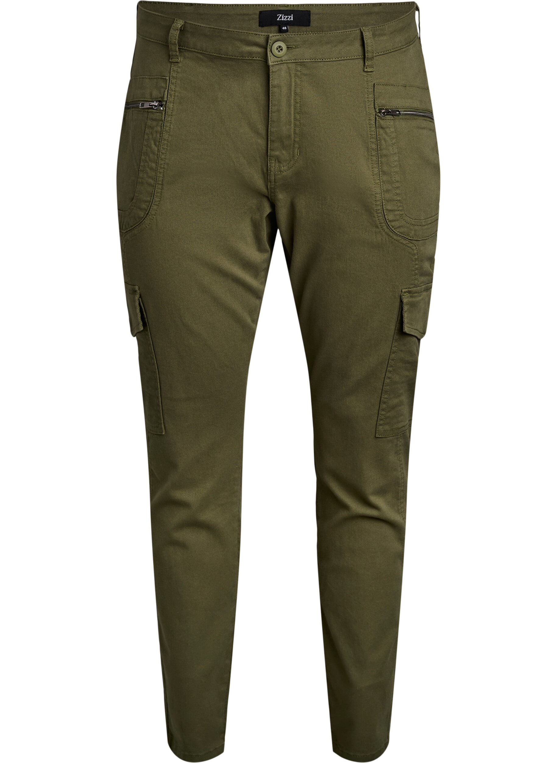 Zizzi Slim fit Hose mit Cargotaschen, Gr&uuml;n, Packshot image number 0