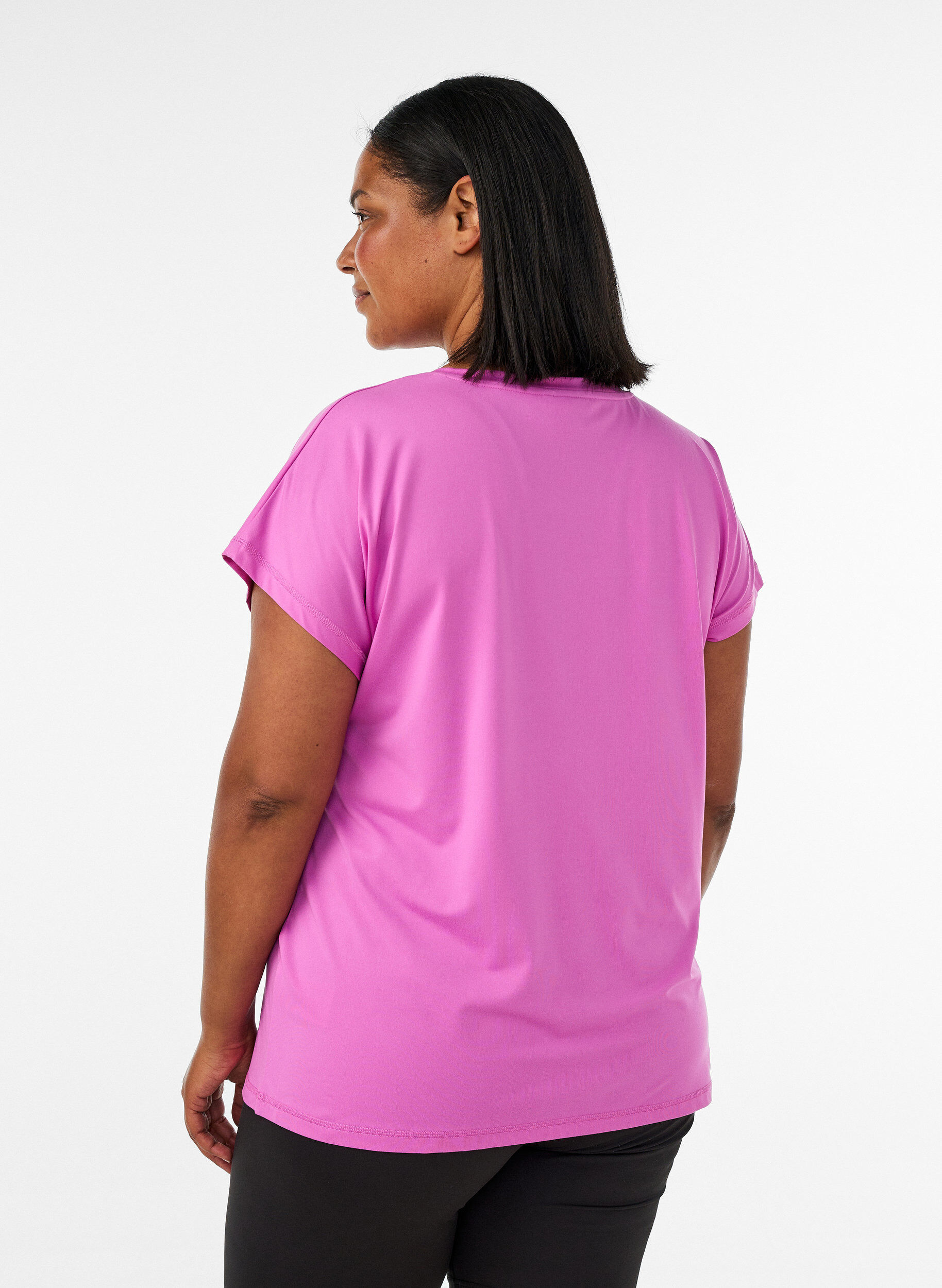 ZizziEinfarbiges Trainings-T-Shirt, Lila, Model image number 2