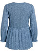 Bluse mit gesmoktem Oberteil und gebl&uuml;mtem Print, Blau, Packshot image number 1