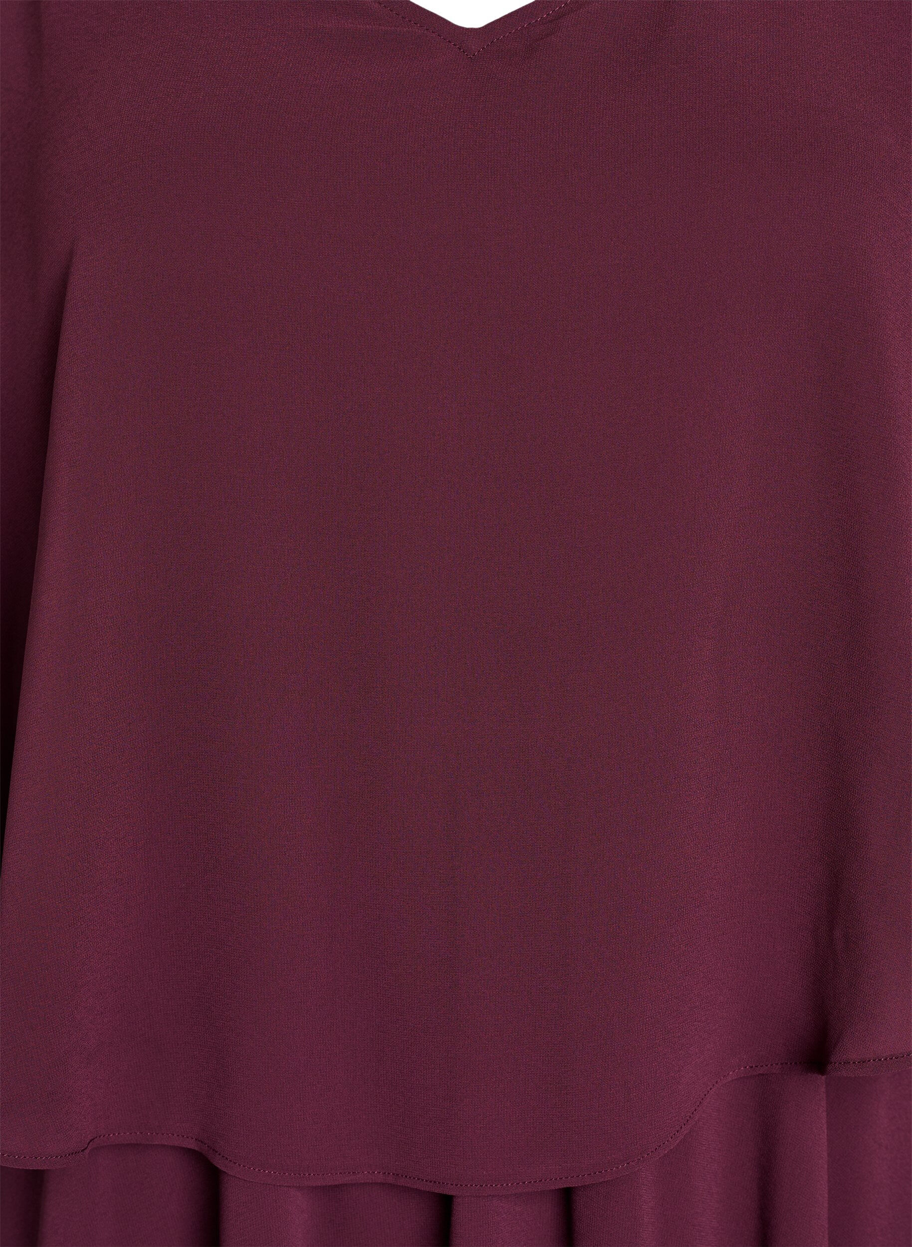 Zizzi A-Linie Maxikleid mit kurzen &Auml;rmeln, Winetasting, Packshot image number 2