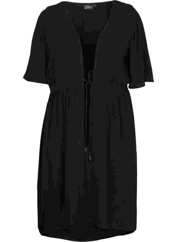 Strandkleid aus Viskose mit verstellbarer Taille, Black, Packshot image number 0