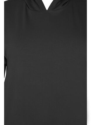 Kurzärmeliges Pulloverkleid mit Kapuze, Black, Packshot image number 2