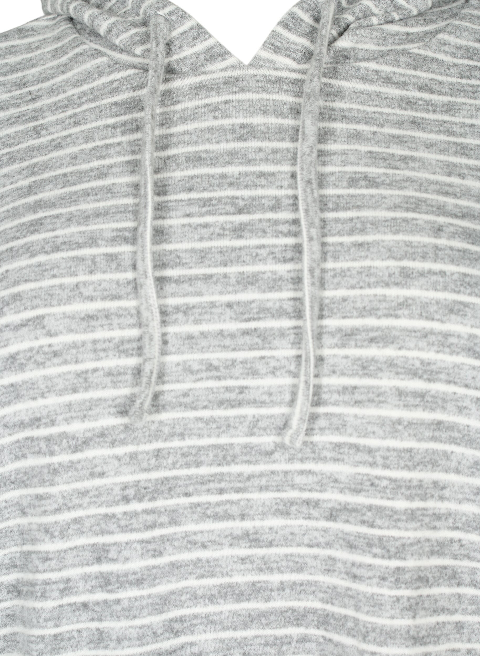 Zizzi Lockerer Hoodie mit Streifen, DGM Stripe, Packshot image number 2