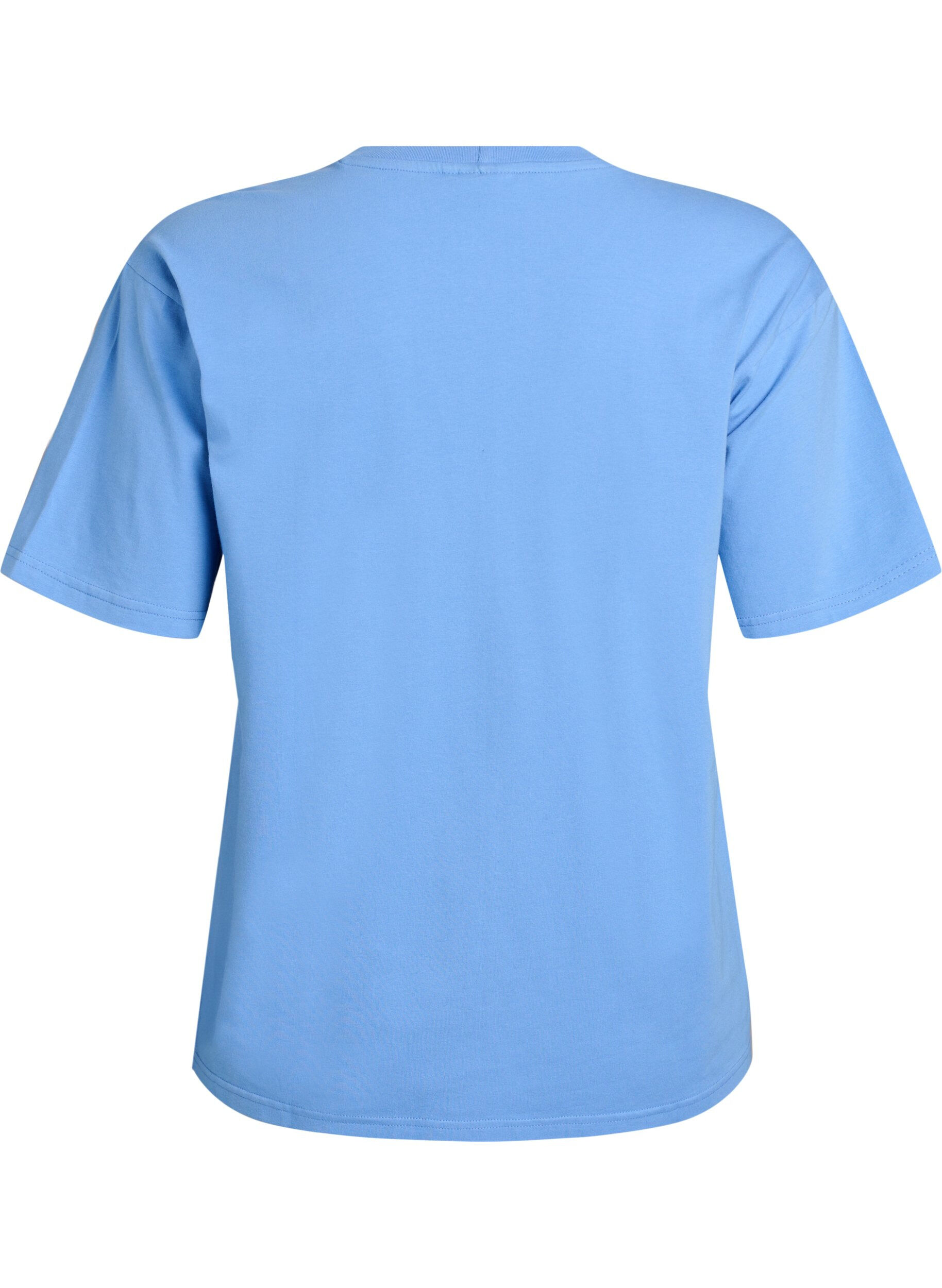 Zizzi Sportliches T-Shirt aus Bio-Baumwolle, Blau, Packshot image number 1