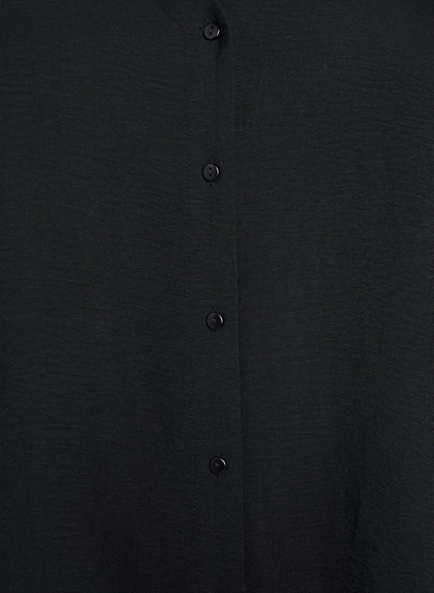 ZizziBluse mit V-Ausschnitt und 3/4-&Auml;rmeln, Schwarz, Packshot image number 2