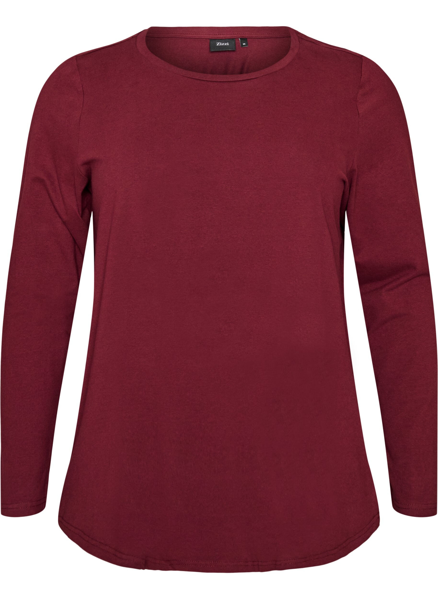 ZizziBasic Bluse aus Jersey mit langen &Auml;rmeln, Rot, Packshot image number 0