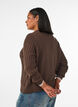 Zopfmuster-Strickjacke mit goldenen Kn&ouml;pfen, Braun, Model image number 2