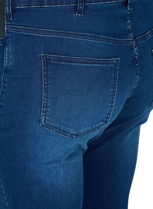Super slim Amy Jeans mit Gummizug in der Taille, Dark blue denim, Packshot image number 3