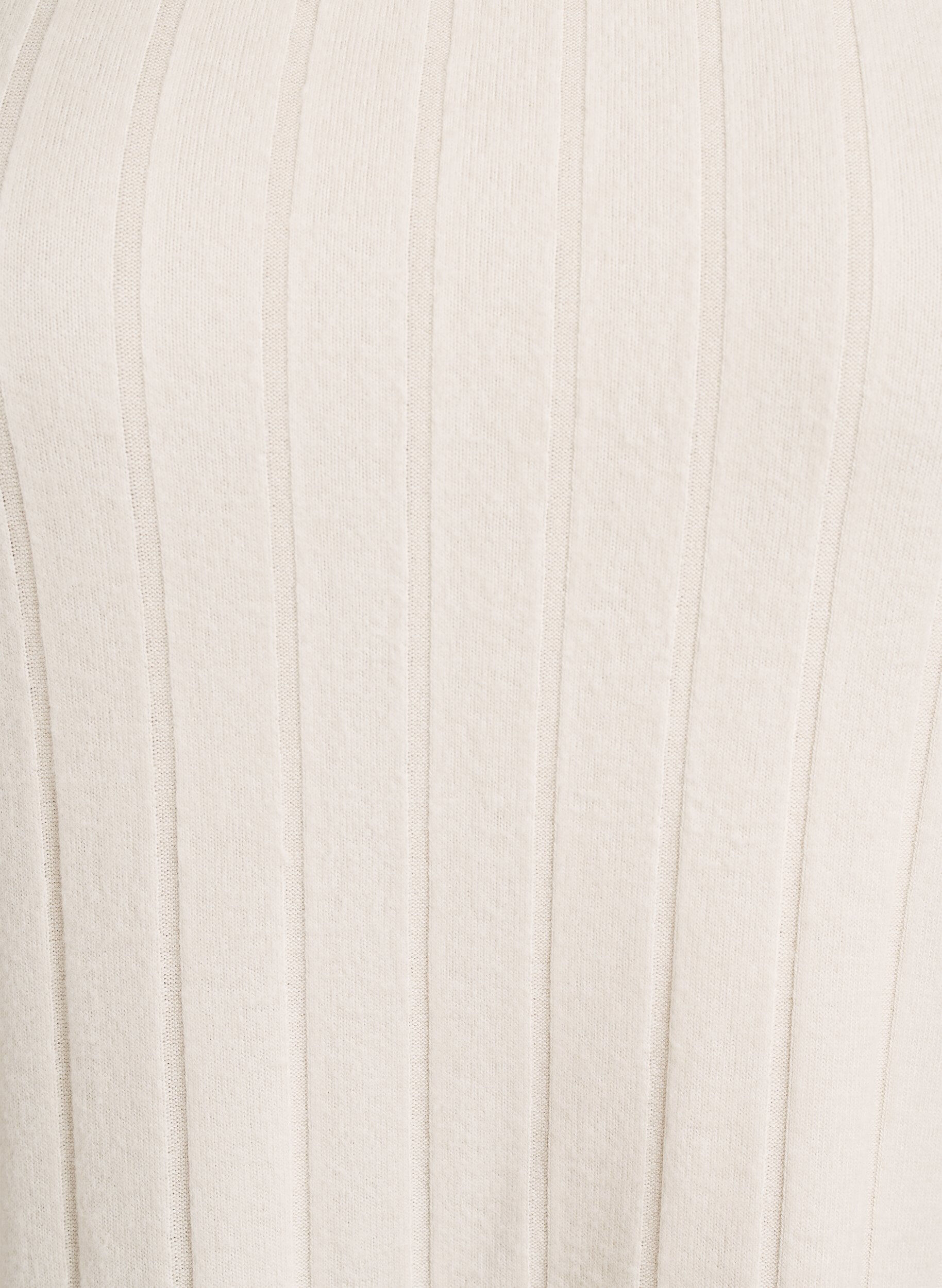 Zizzi Bluse aus Jersey mit eckigem Ausschnitt und Rippstruktur, Beige, Packshot image number 2