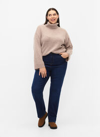 Megan-Jeans mit extra hoher Taille und normaler Passform, Dark blue, Model