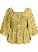 Bluse mit Smock und Karree-Ausschnitt, Gelb, Packshot image number 0
