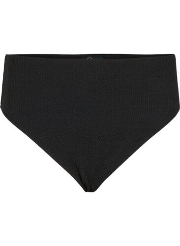 Bikini-Hose mit Krepp-Struktur, Black, Packshot image number 0