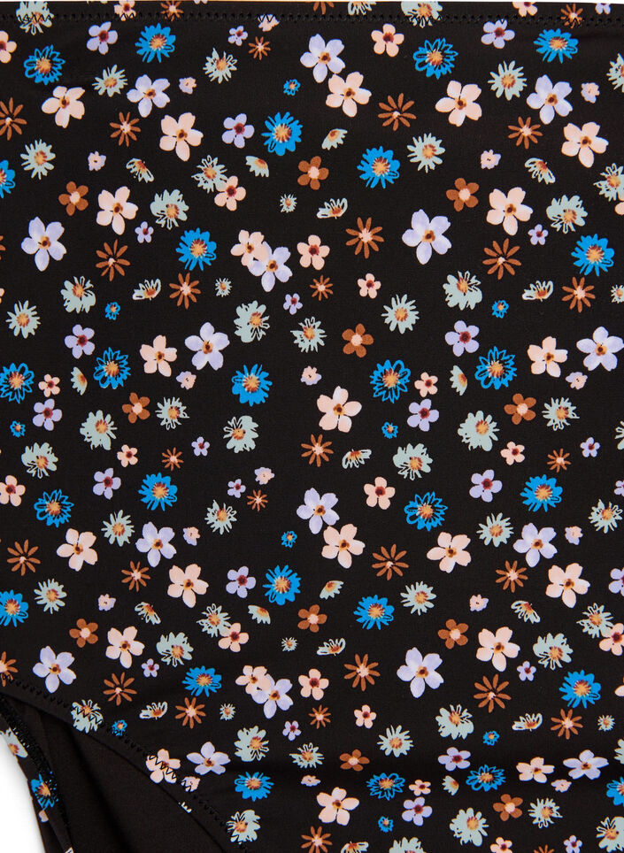 Extra hoch taillierter Bikini-Slip mit Blumenmuster, Braun, Packshot image number 2