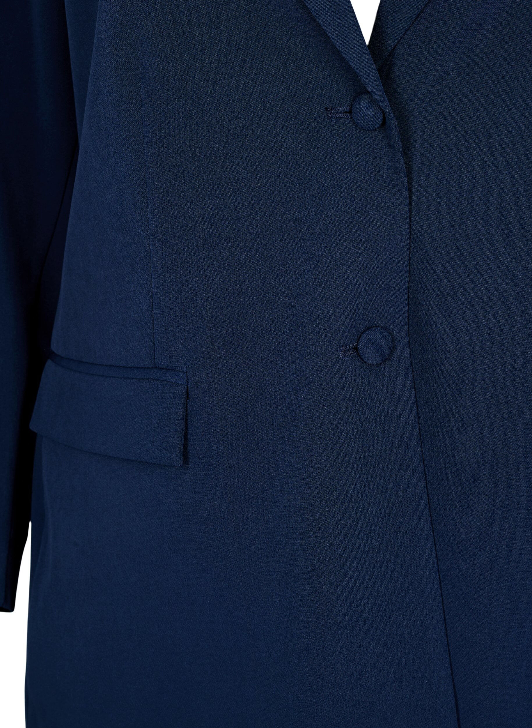 Zizzi Klassischer Blazer mit Knopfverschluss, Blau, Packshot image number 2
