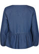 Peplum-Bluse aus Denim mit Bindeverschluss, Blau, Packshot image number 1