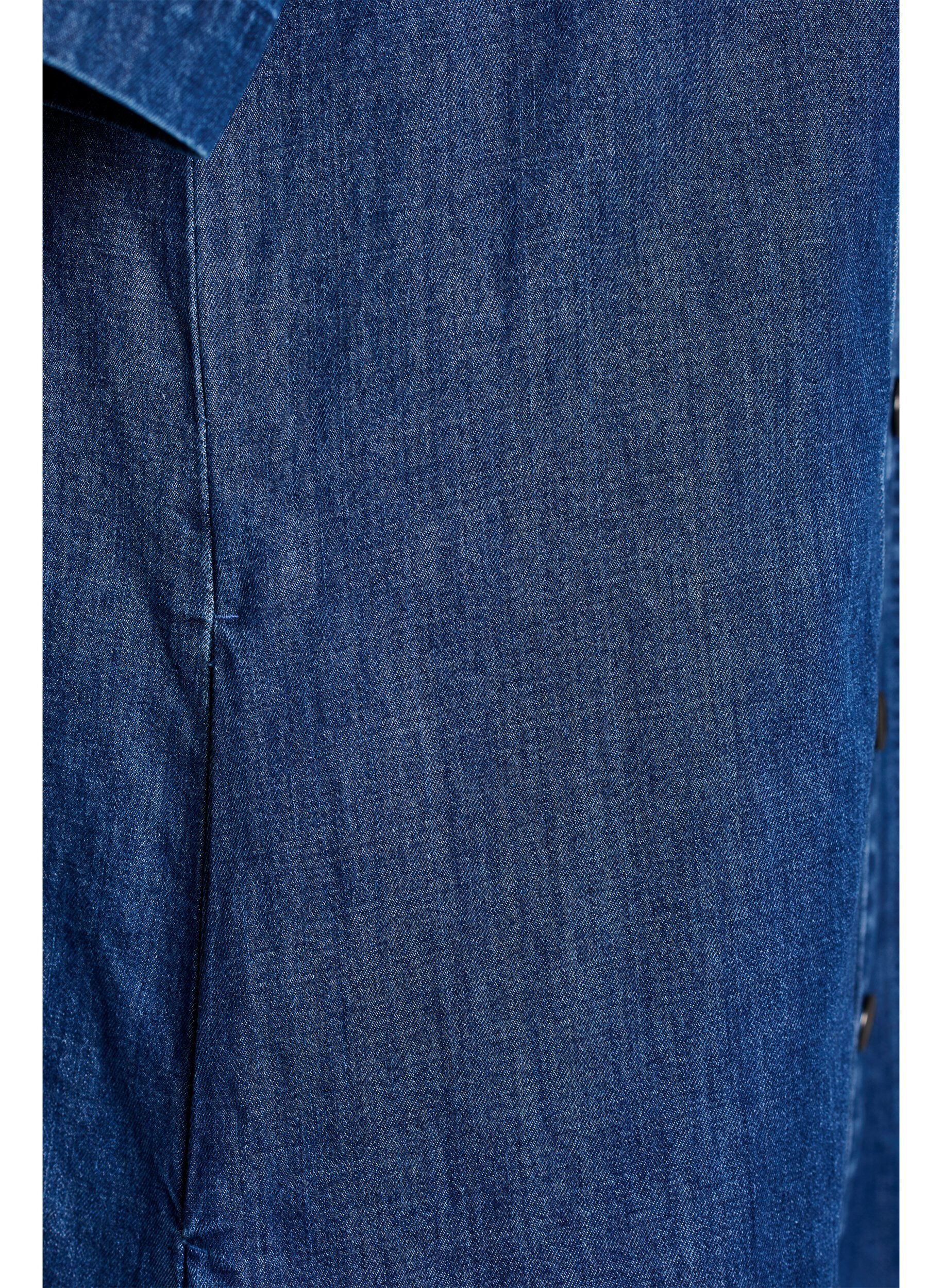 Zizzi Midi-langes jeanshemdkleid, Blau, Packshot image number 3