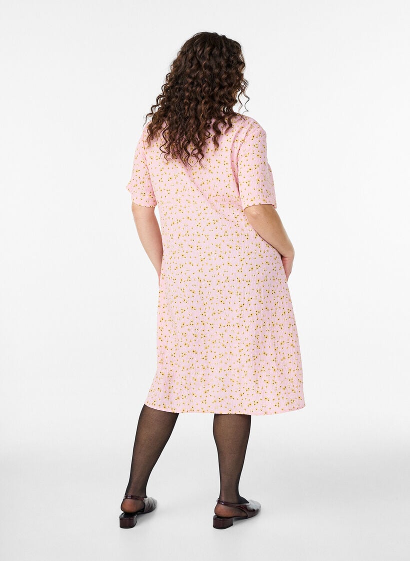 Kleid mit kurzen &Auml;rmeln und V-Ausschnitt, Rot, Model image number 1