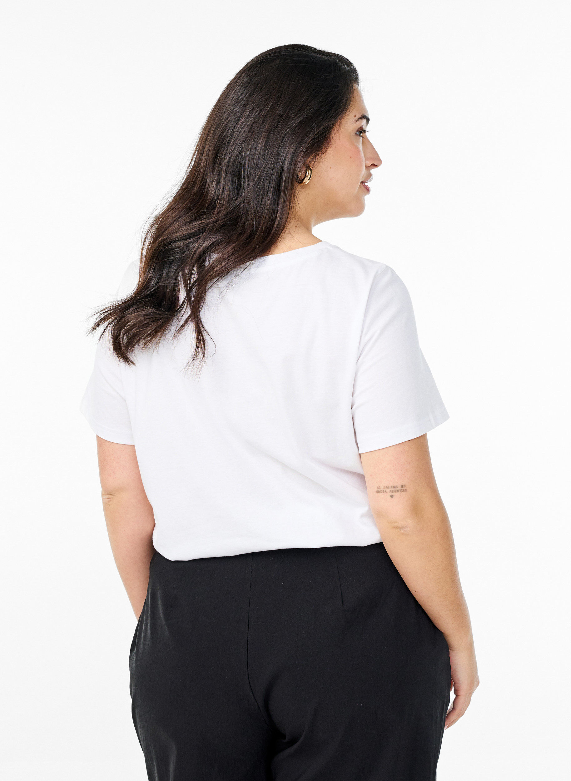 Zizzi T-Shirt mit Leopardenmuster, Bright White w. Leo, Model image number 1