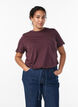 Basic-T-Shirt aus Baumwolle mit Rundhalsausschnitt, Dunkles Bordeaux, Model image number 0