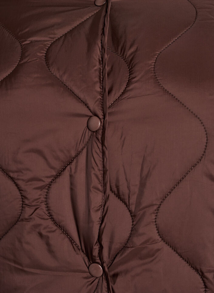 Steppjacke mit Druckkn&ouml;pfen und Rundhalsausschnitt, Braun, Packshot image number 2
