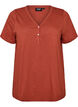 T-Shirt mit Knopfleiste, Braun, Packshot image number 0