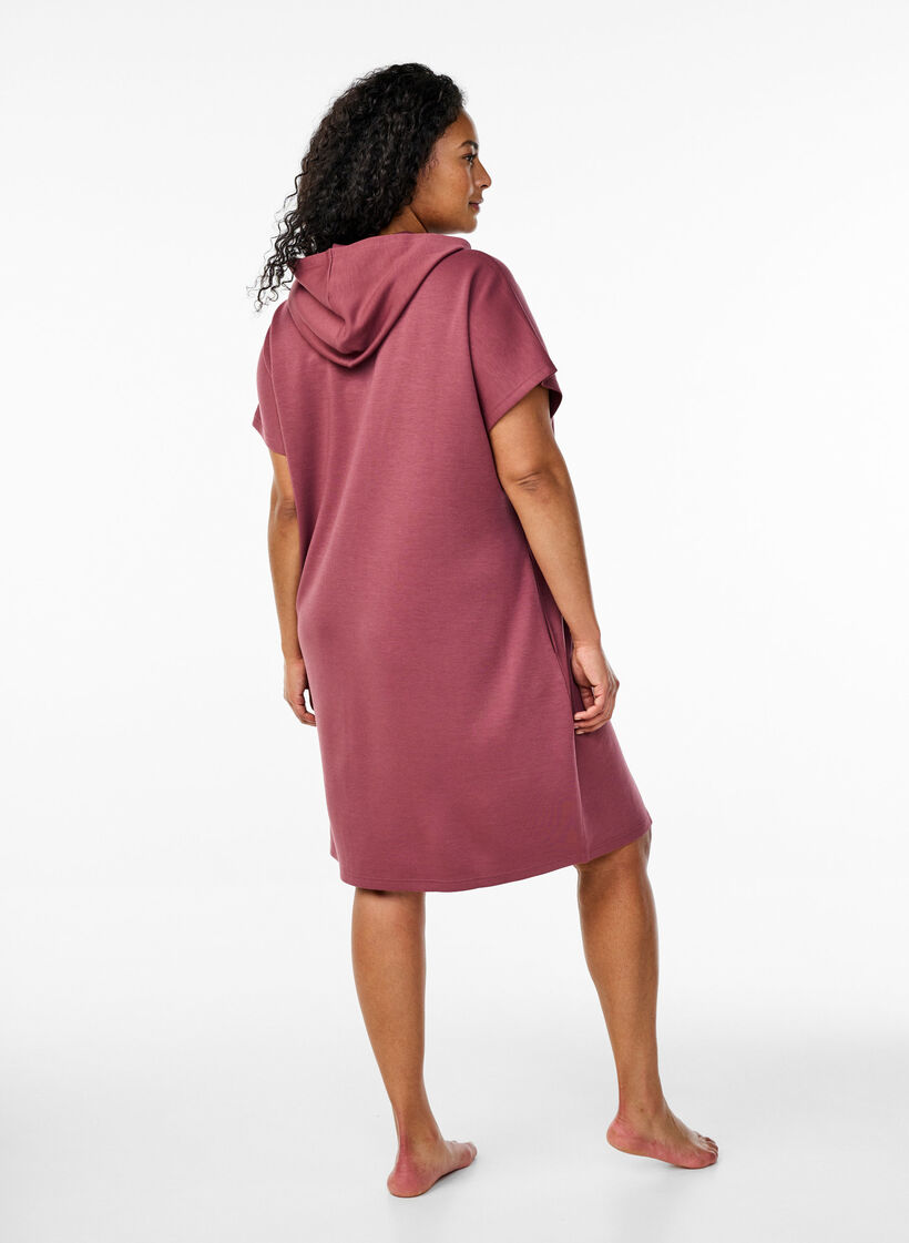 Sweatshirtkleid mit kurzen Ärmeln aus Modal-Mix, Braun, Model image number 2