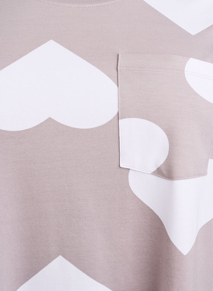 Langes Nachtshirt aus Modal-Mischung mit Herzen, Grau, Packshot image number 2