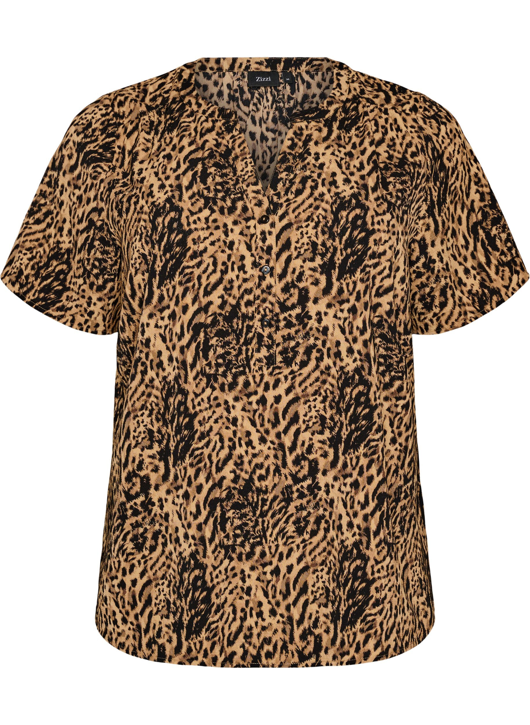 Bluse mit kurzen &Auml;rmeln und V-Ausschnitt