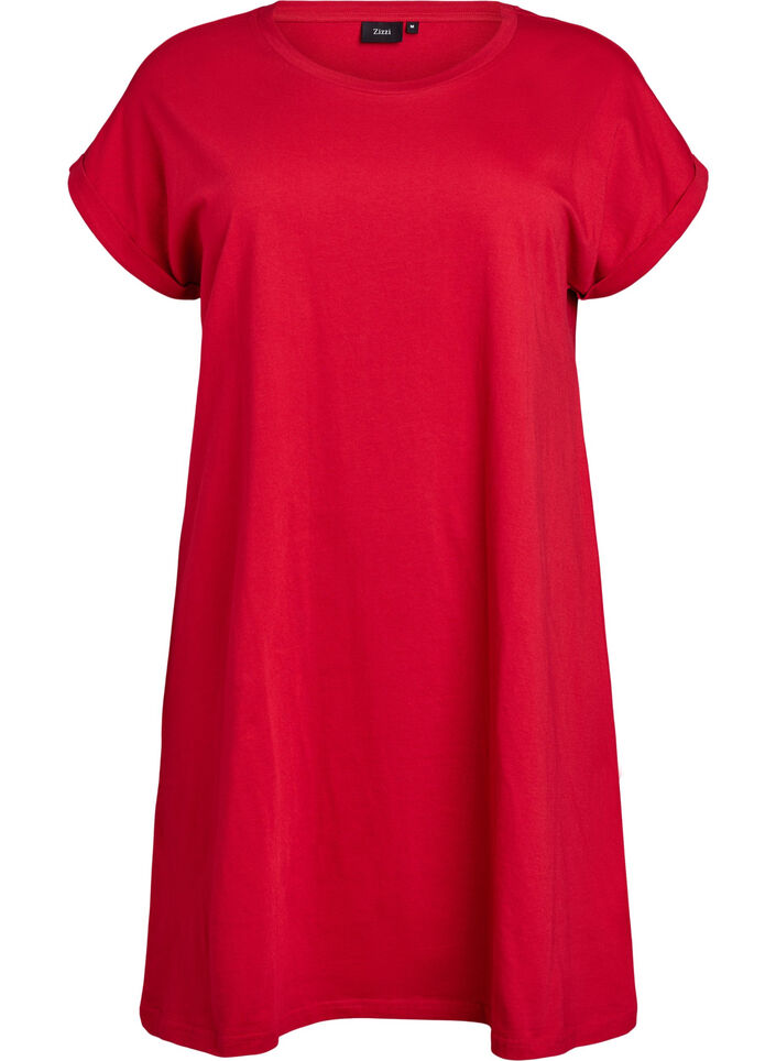 2er-Pack T-Shirt-Kleid mit kurzen &Auml;rmeln, Rot, Packshot image number 2