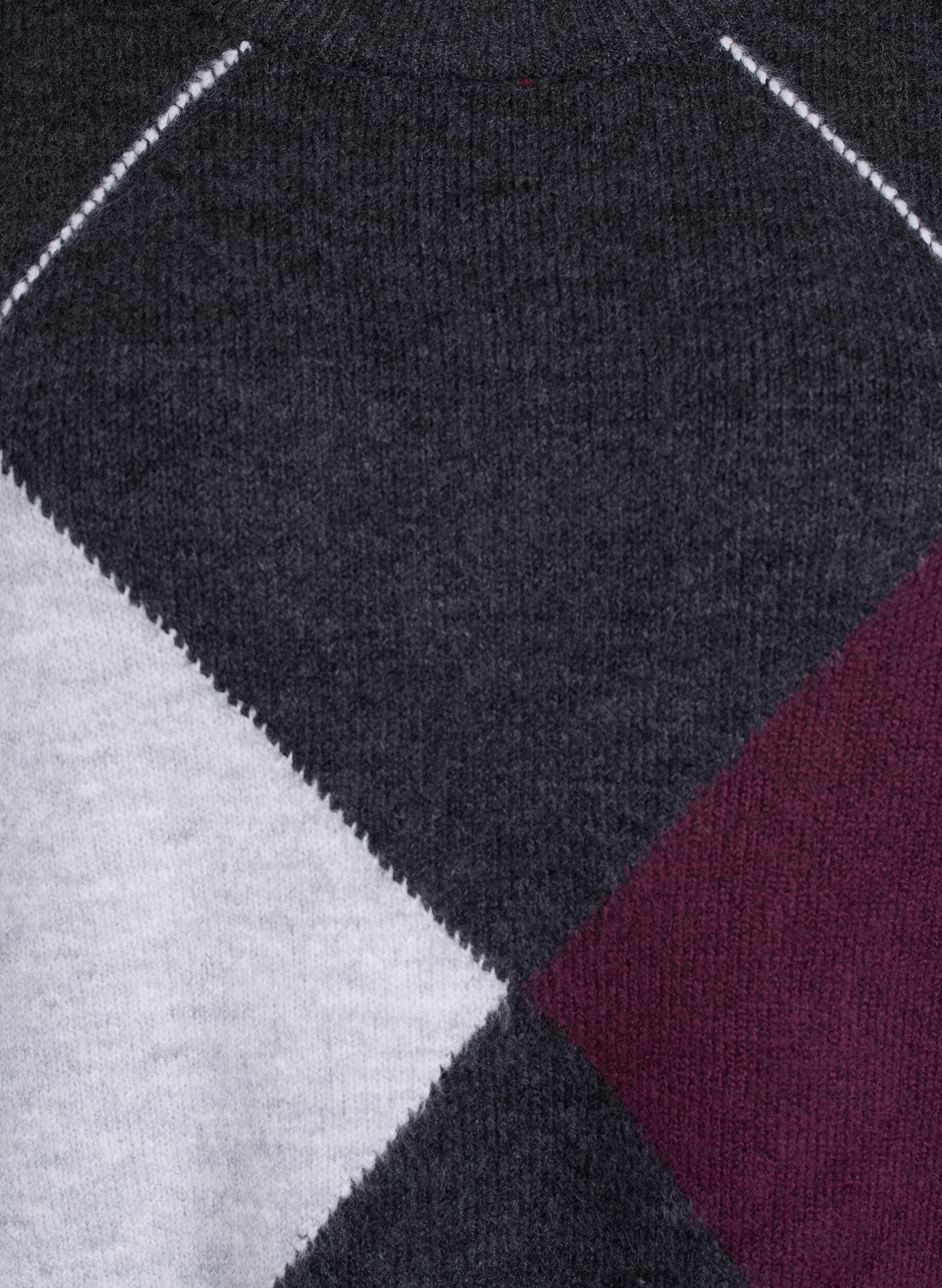Zizzi Pullover mit gro&szlig;en Karos und Kontrast&auml;rmeln, Grau, Packshot image number 2