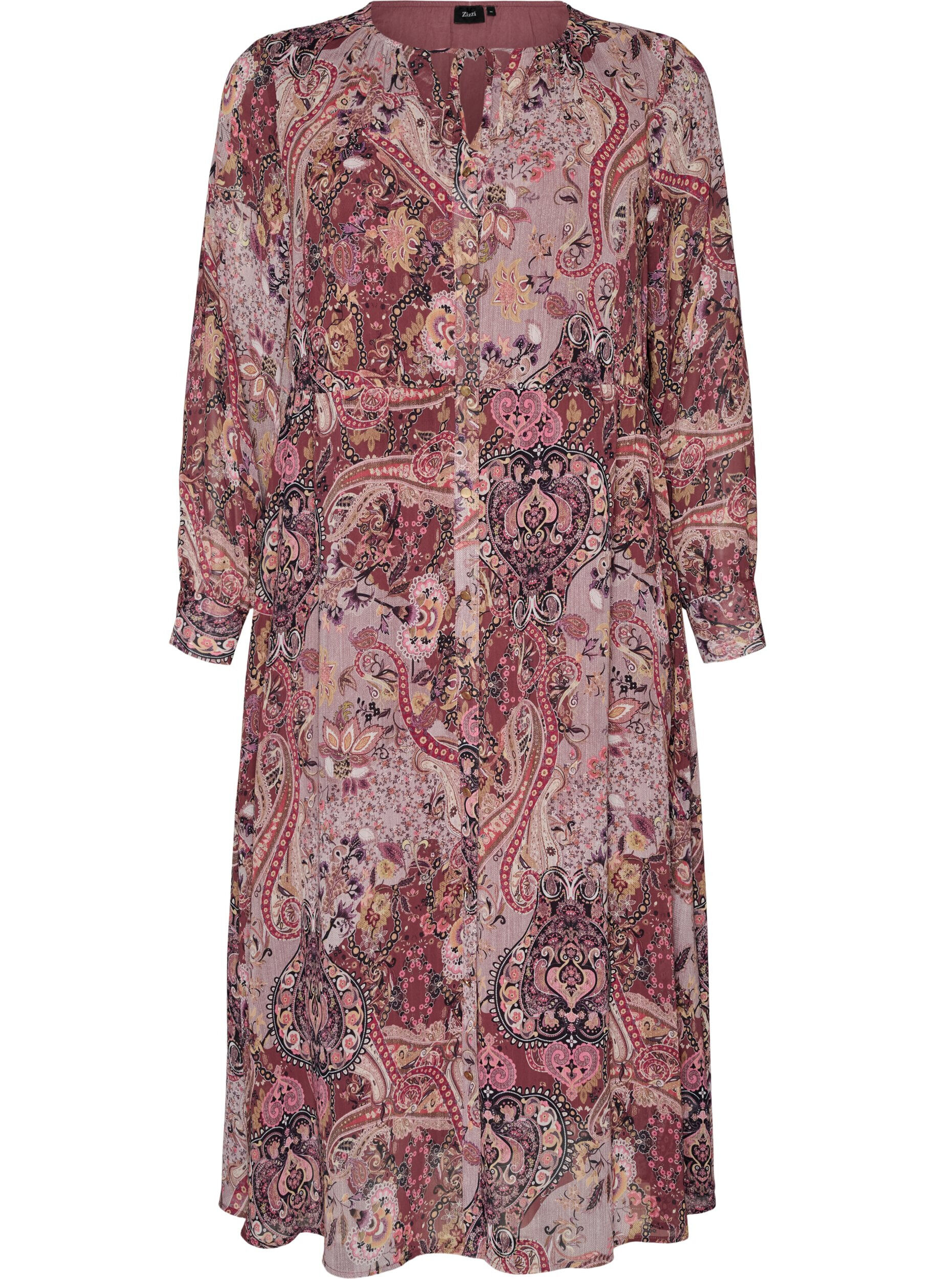 Midikleid mit Paisley-Muster und elastischem Bund