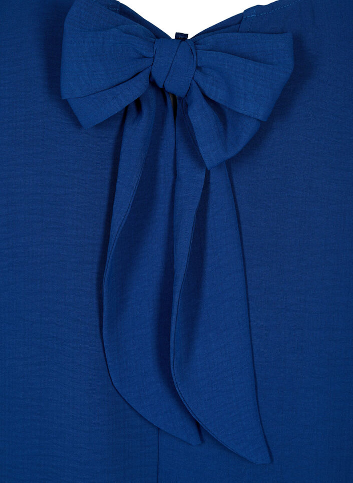 Kurzes Kleid mit Schleifen-Detail hinten, Estate Blue, Packshot image number 3