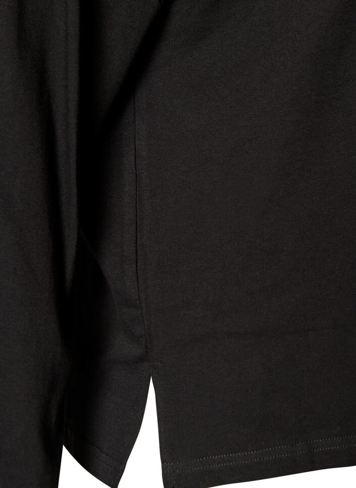 Basic T-Shirt mit langen &Auml;rmeln, Schwarz, Packshot image number 3