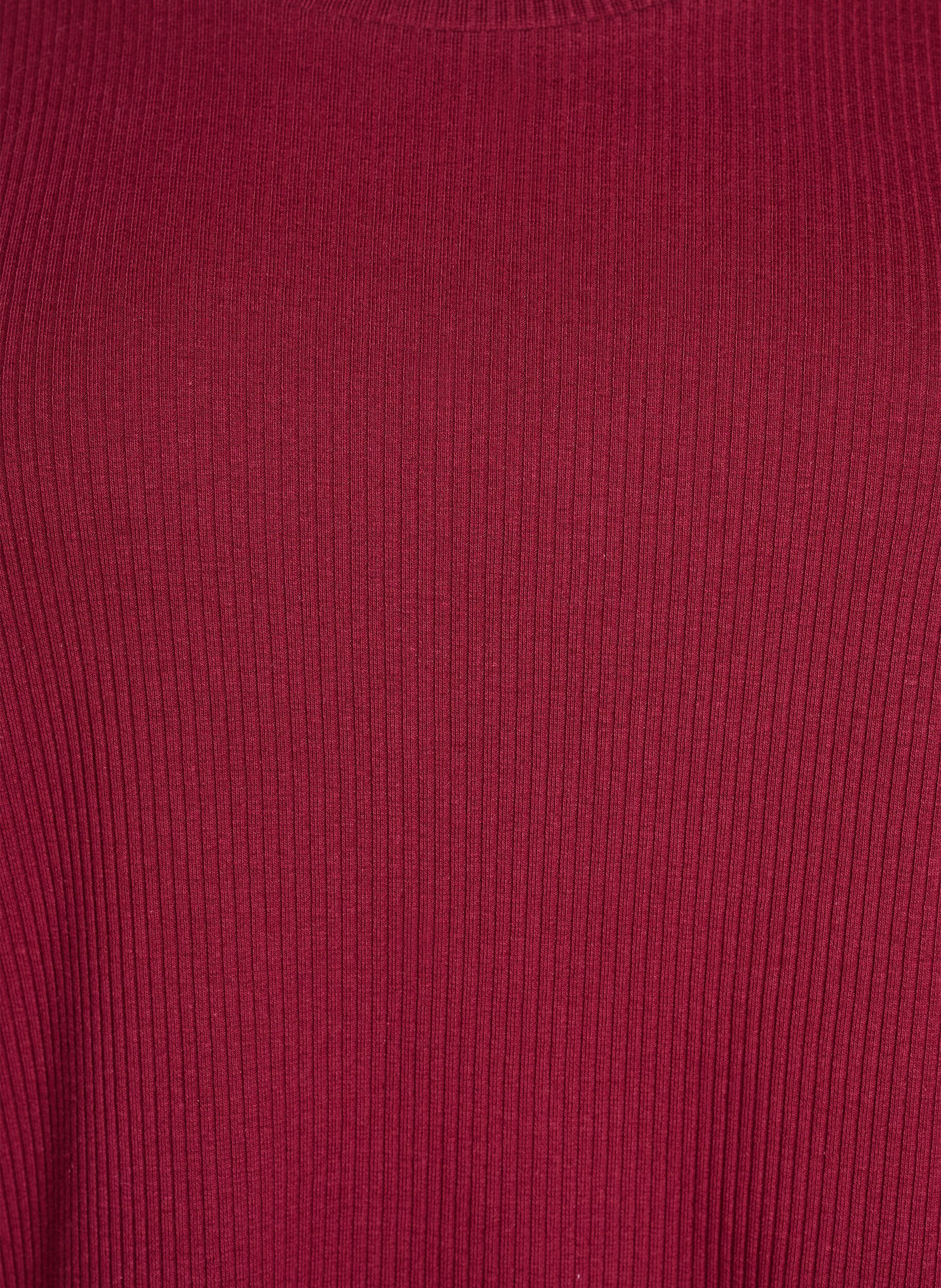 ZizziBluse aus geripptem Jersey mit kurzen &Auml;rmeln, Dunkles Bordeaux, Packshot image number 2