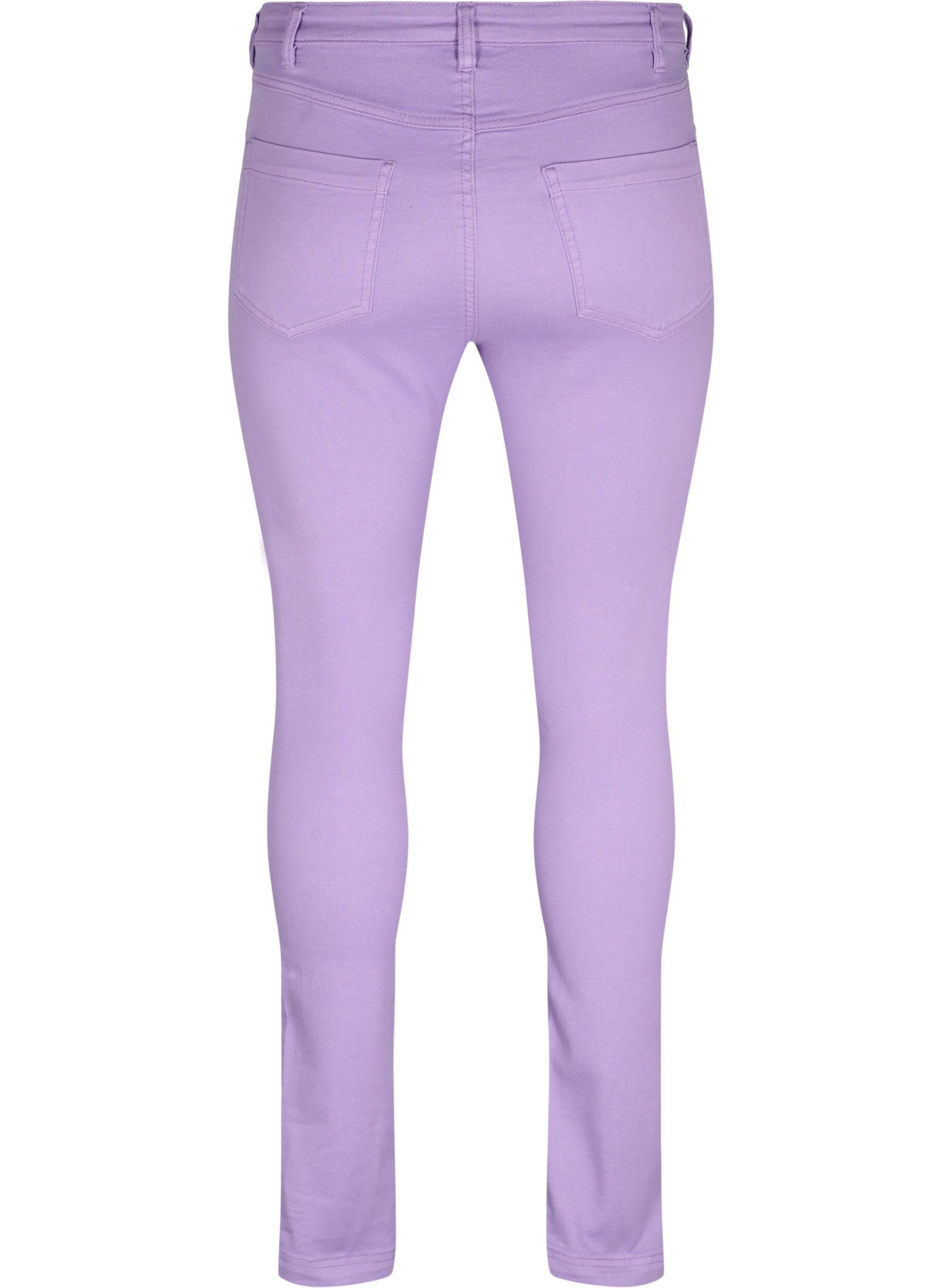 Zizzi Hochtaillierte Amy jeans in Super Slim Fit, Chalk Violet, Packshot image number 1