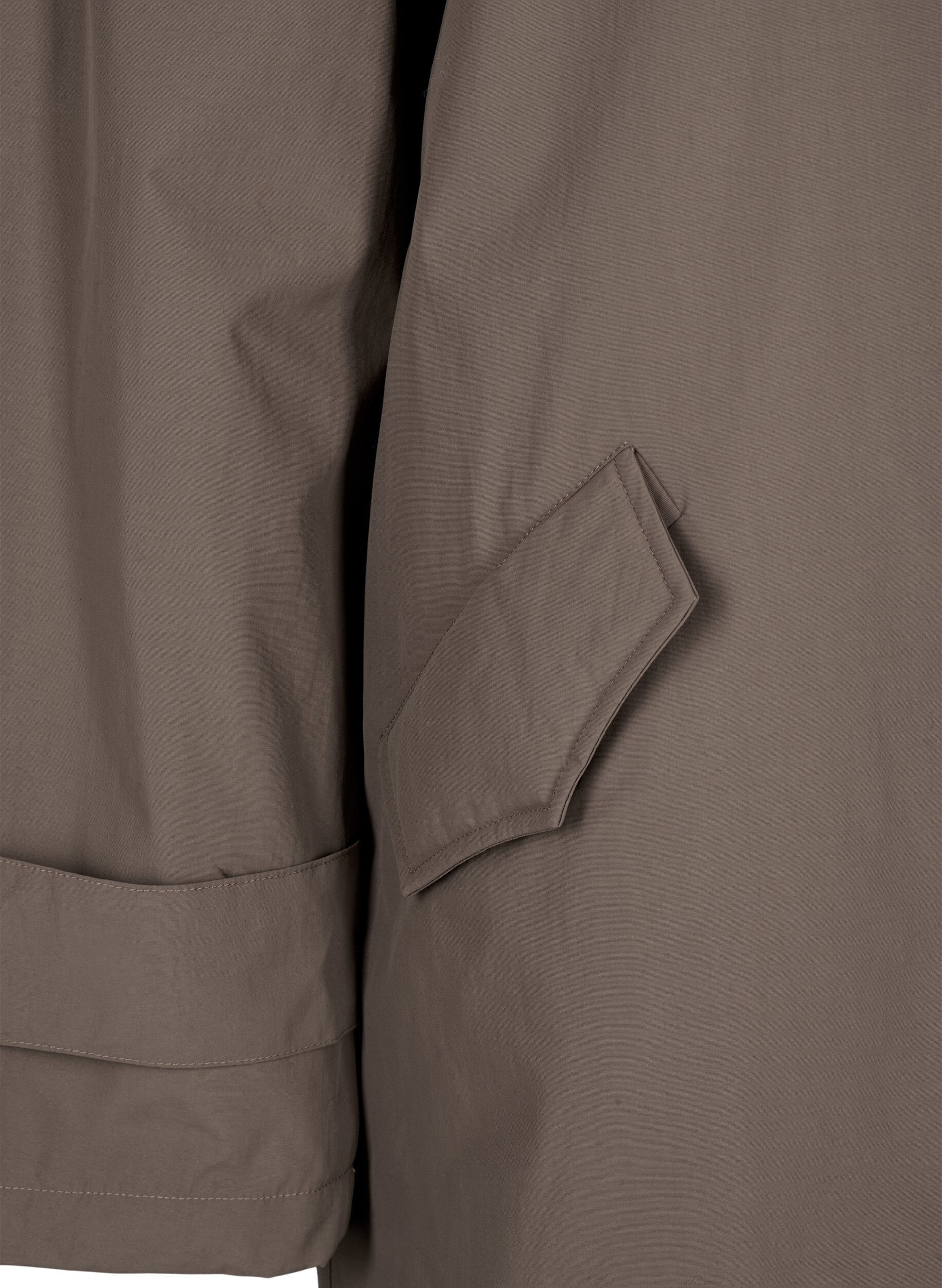 Zizzi &Uuml;bergangsmantel mit Samtkragen und Taschen, Chocolate Chip, Packshot image number 3