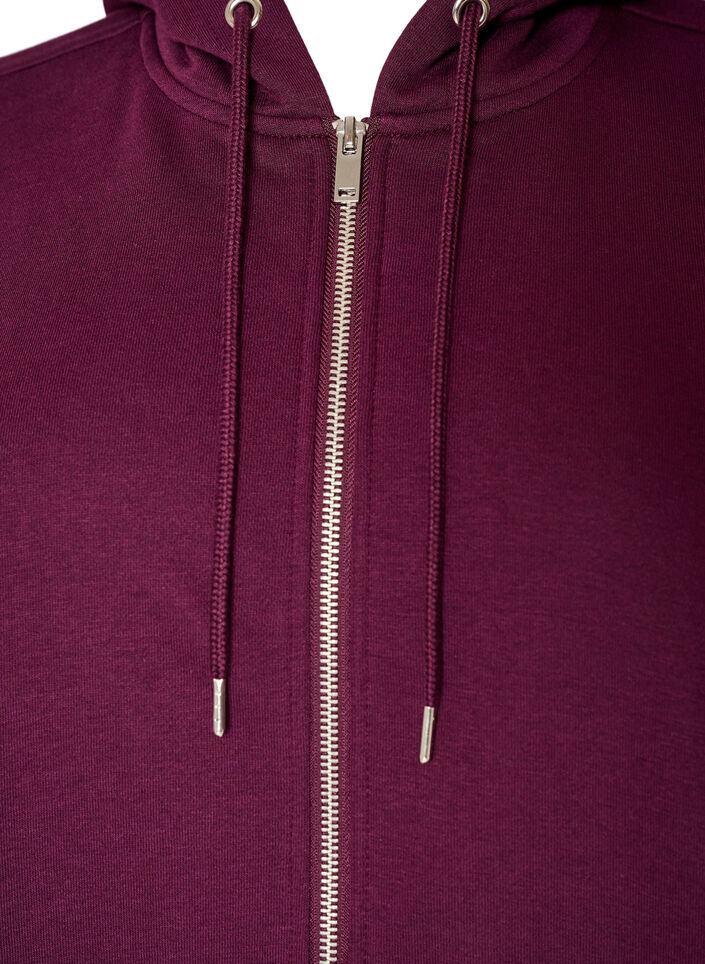 Kapuzensweatshirt mit Rei&szlig;verschluss und Taschen, Lila, Packshot image number 2