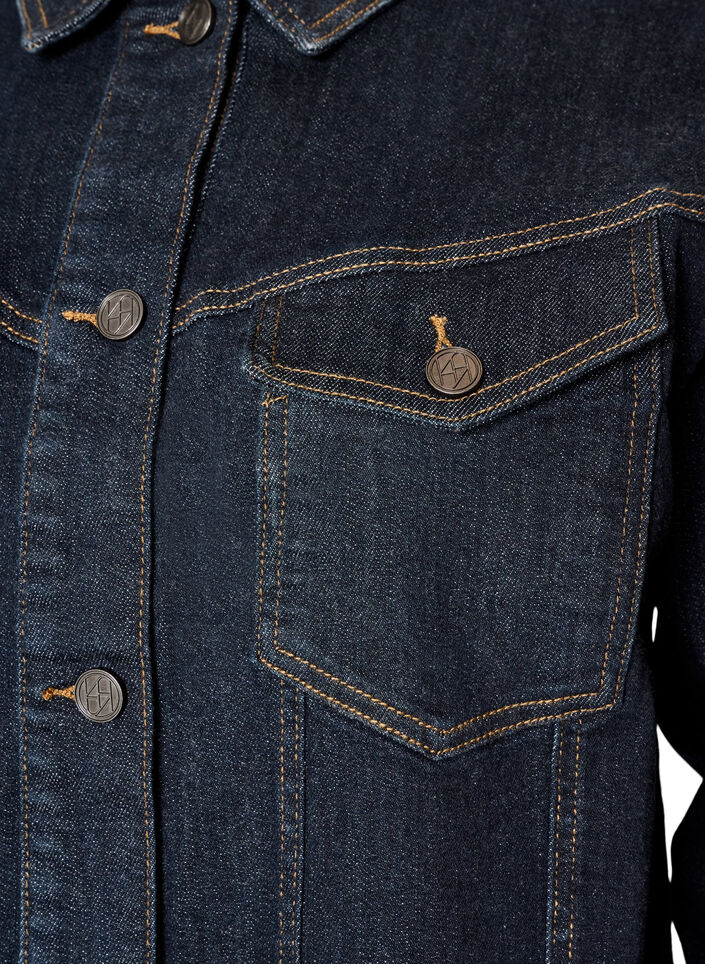 Klassische Jeansjacke mit Kontrastn&auml;hten, Blau, Packshot image number 2
