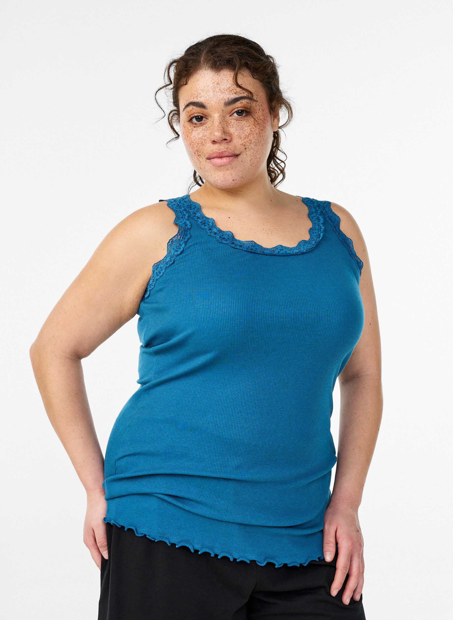 ZizziSpitzentop, Petrol, Model image number 0