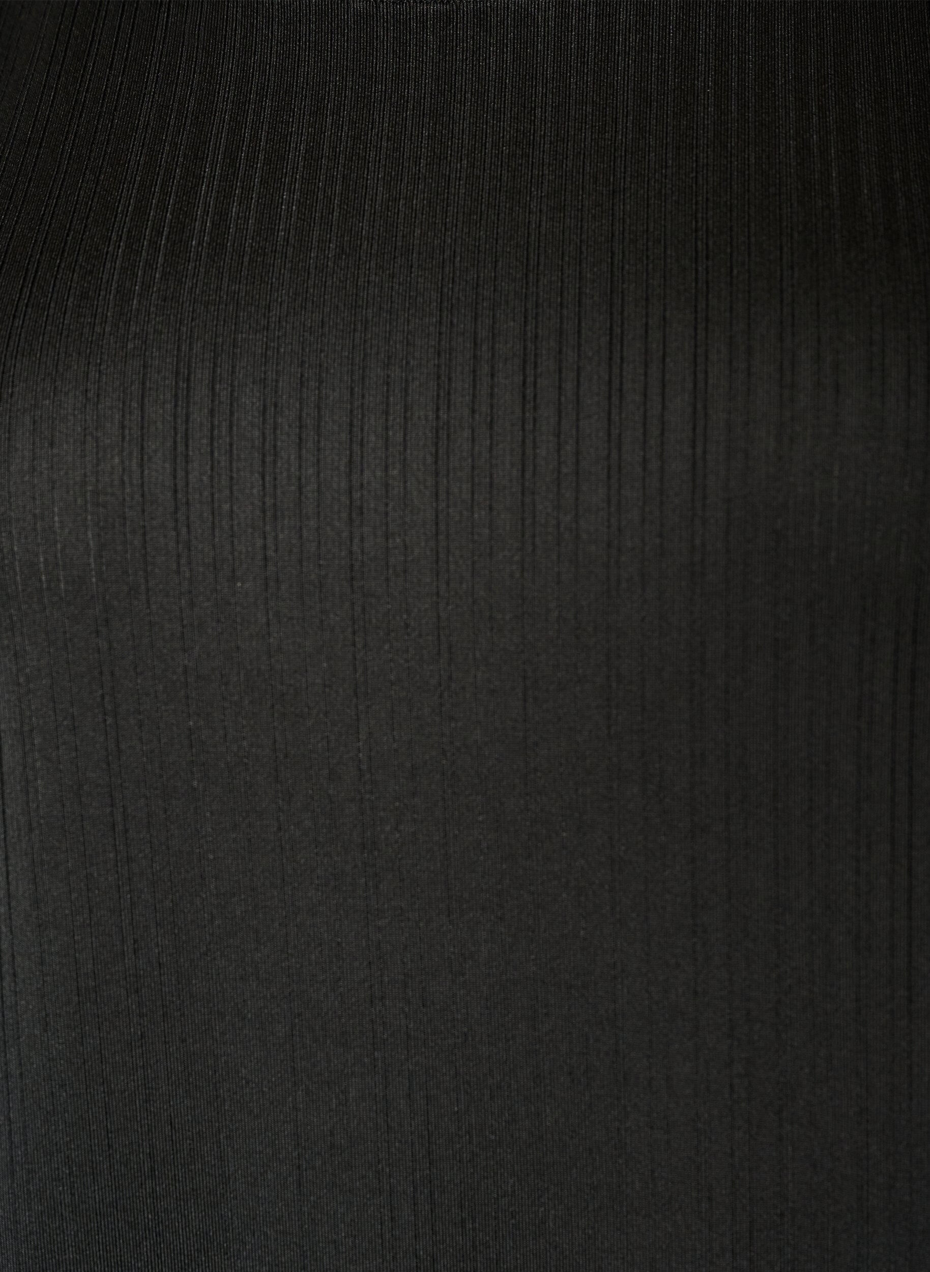 ZizziJersey-Bluse mit strukturierten Streifen und Smocksaum, Schwarz, Packshot image number 2