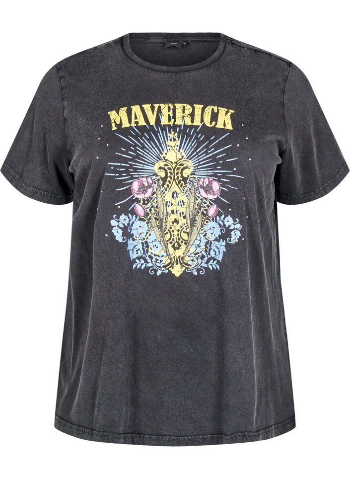 T-Shirt aus Bio-Baumwolle mit Grafikprint, Grau, Packshot image number 0