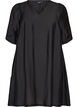 Kurzes A-Linien-Kleid mit V-Ausschnitt, Schwarz, Packshot image number 0