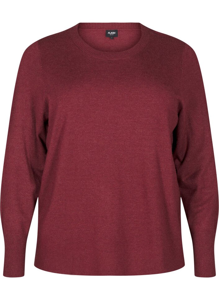 Strickpullover mit Rundhalsausschnitt, Rot, Packshot image number 0